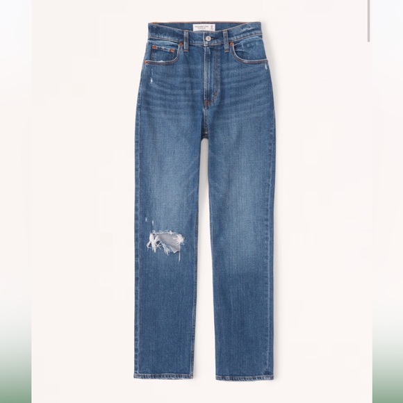BNWT Abercrombie Ultra High Rise Ankle Straight Jeans - Picture 7 of 10